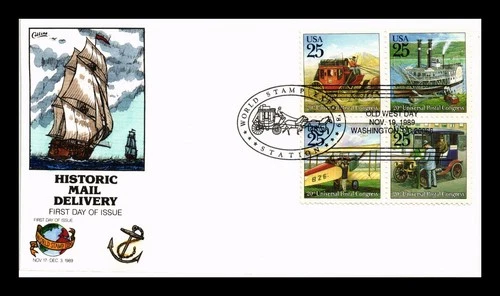 DR JIM STAMPS US COVER HISTORIC MAIL DELIVERY FDC SETENANT COLLINS HAND PAINTED