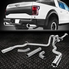 FOR 15-20 FORD F150 2.7/3.5/5.0L 3.5"OD ROUND MUFFLER TIP CATBACK EXHAUST SYSTEM