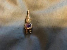 vintage 925 sterling silver amethyst gnome elf jelly belly Brazil pendant