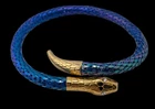 Vintage Snake Mesh Bracelet Iridescent Gold Blue Fantasy Costume Jewelry