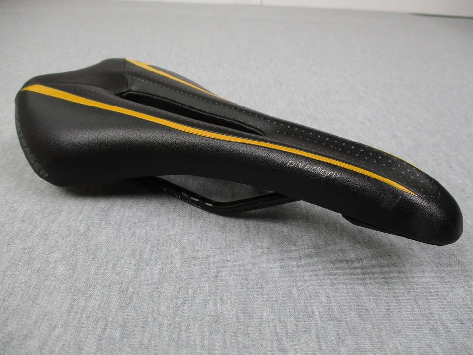 Sillín de bicicleta Bontrager Paradigm negro amarillo recorte carretera MTB asiento cómodo 504855 Foto 4 de 4