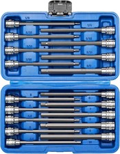 Mayouko 38 Drive Extra Long Allen Hex Bit Socket Set S2cr-v Metreicsae...