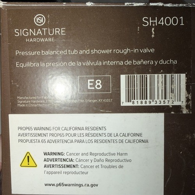 #ad Signature Hardware SH4001 Pressure Balance Tubamp;Shower Rough In Valve With Stops $29.95
