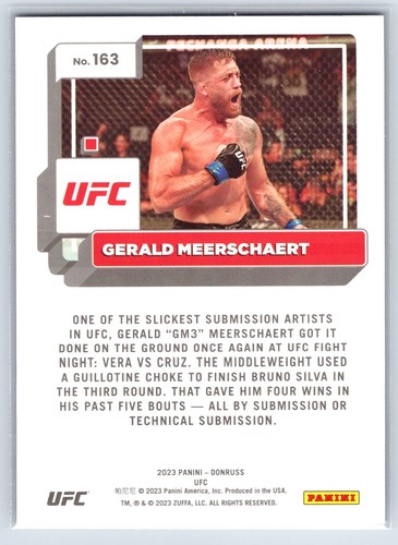 Gerald Meerschaert 2023 Donruss UFC #163 Purple Flood - Picture 2 of 2