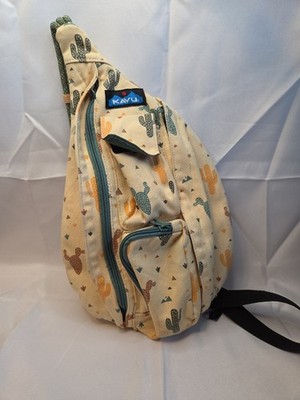 Kavu Mini Rope Bag - Canvas Sling Backpack 16'' - Southwest Cactus Print