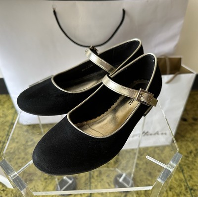 Festtagschuhe Prinzessinschuhe Pumps Ballerina Schwarz/Gold Größe 31