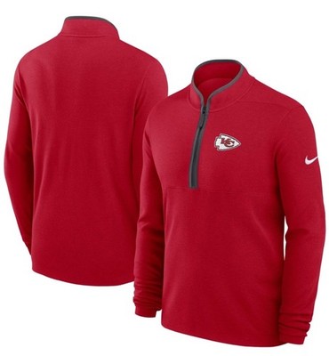 Kansas City Chiefs Red Nike Victory 1/2 Zip Sideline Pullover Jacket Mens Large