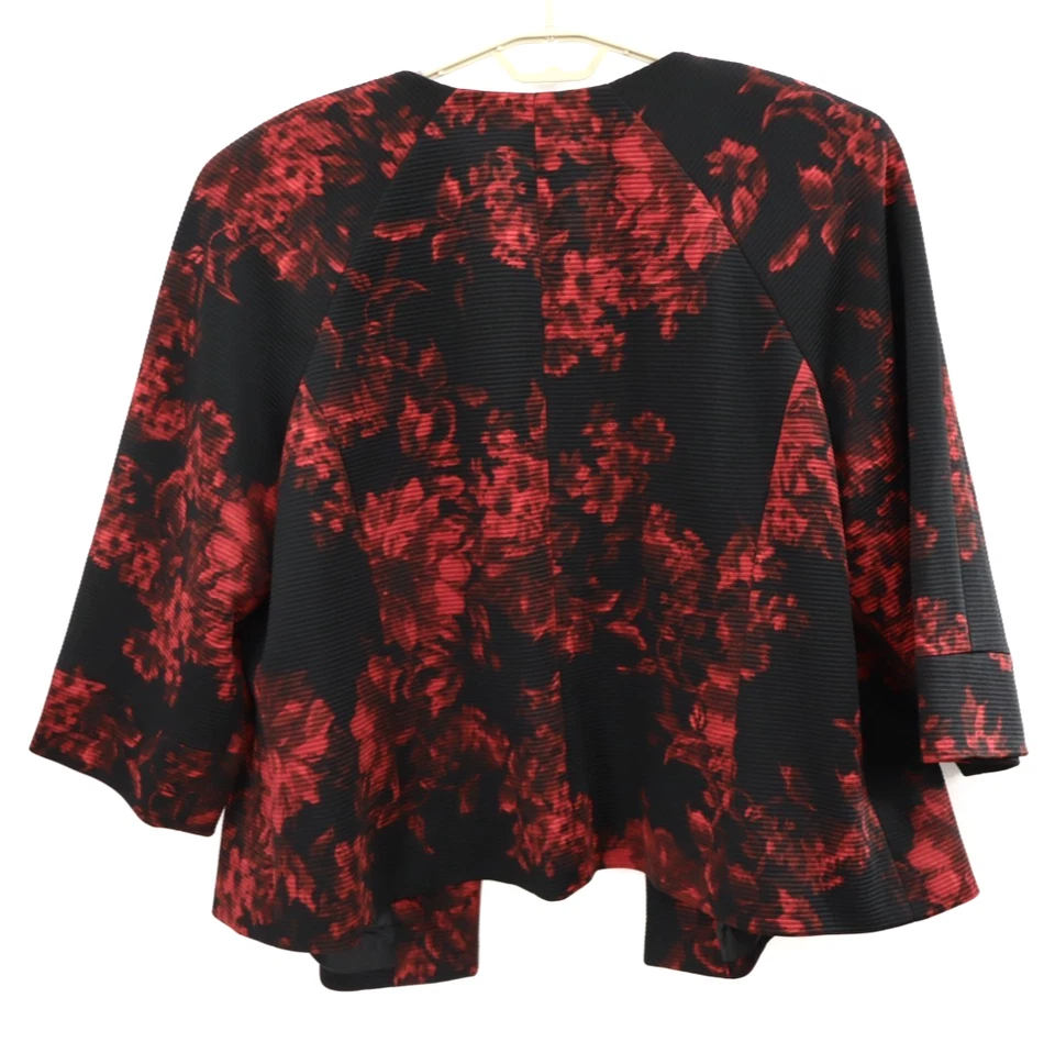 Chaqueta Blazer Abierta Para Mujer KASPER Poliéster Manga 3/4 Floral Rayas Talla 22W Foto 2 de 4