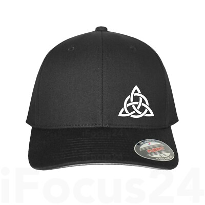 Celtic Trinity Tribal Celtic Knot Triquetra Flex Fit Hat God Viking Army Cap