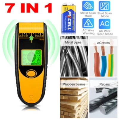 KARTOLS 7 in 1 LCD Stud Finder Pipe Sensor Metals Wire Detector Electric Wall Scanner