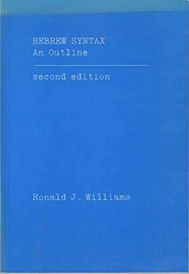 Hebrew Syntax - Paperback, by Williams Ronald J. - Good