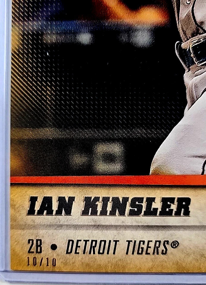2016 Topps BUNT 5X7 Gold No85 Ian Kinsler /10 Detroit Tigers Jumbo увеличенный размер 7x5 - Изображение 3 из 3
