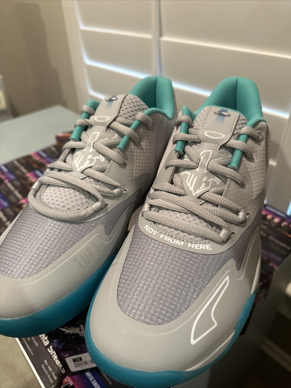 New Puma MB.01 Low UFO Aqua Green Lamelo Ball 37767502 Men's Size 12