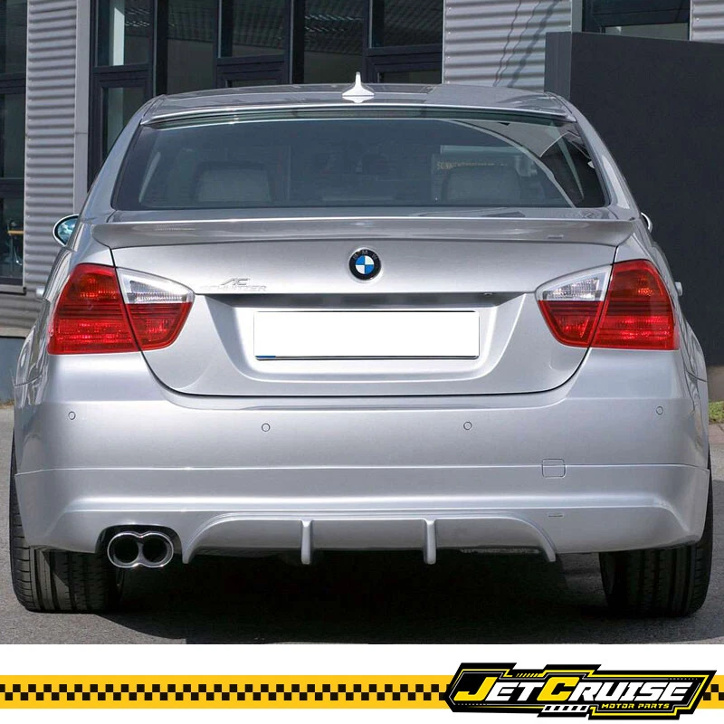 Fits 05-12 BMW E90 3 Serie Sedan AC Style Rear Bumper Lip Spoiler Diffuser Black - Image 2 of 4