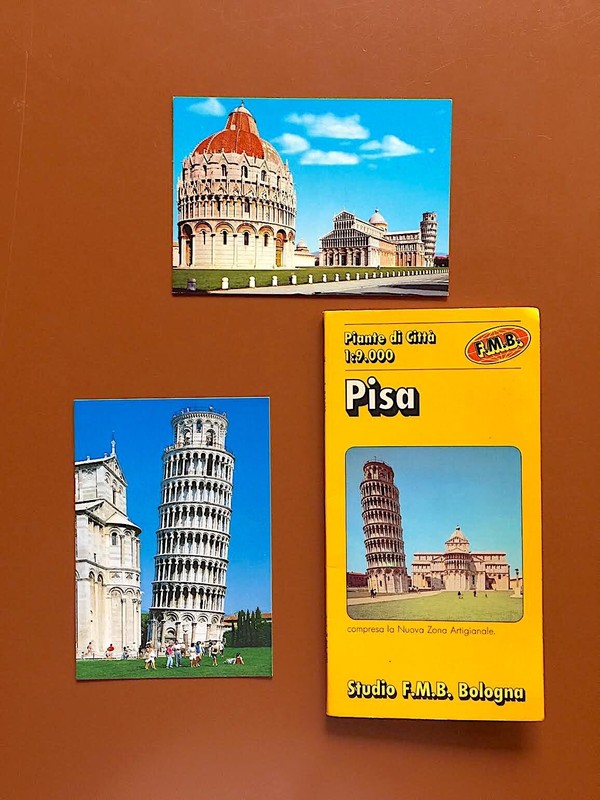 Vintage Map, Postcards for Scenic Pisa, Italy