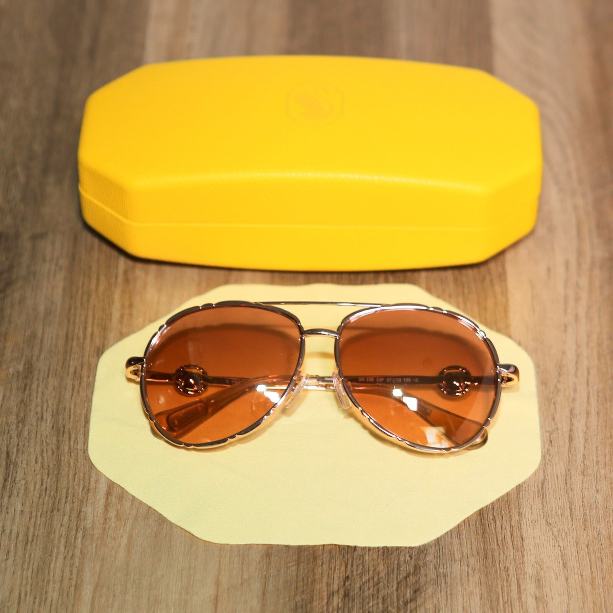 SWAROVSKI SK338 33F Rose Gold Aviator Metal Sunglasses Frame 57-13-135 SWAROVSKI SK338 33F Rose Gold Aviator Metal Sunglasses Frame  main image 4