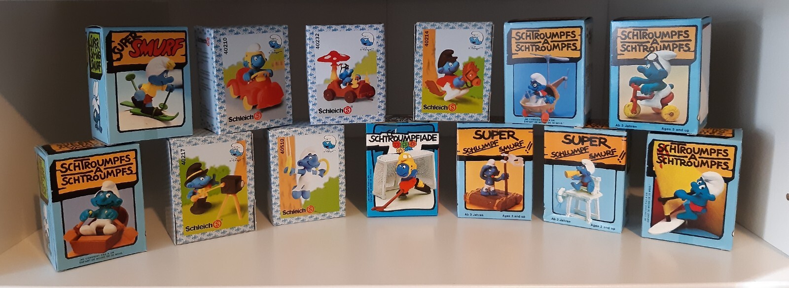 Figurines Schleich Schtroumpfs lot de 13 miniatures de collection en boîte