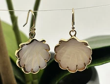 Golden MOP Scallops,14k Gold Filled Earrings Handmade, Reiki healing