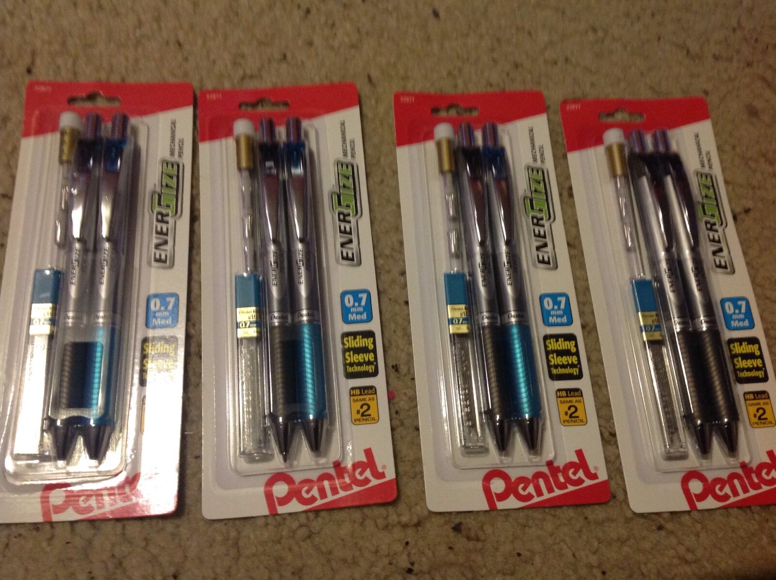 8 PENTEL ENERGIZE Mechanical Pencils 0.7 mm MEDIUM POINT .7mm Sliding