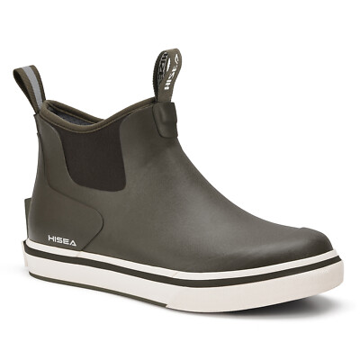HISEA Men Ankle Deck Rain Boots Waterproof Fishing Outdoor Sport Mud Work Boots