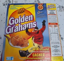 General Mills Golden Graham's Cereal Box Snowboarding