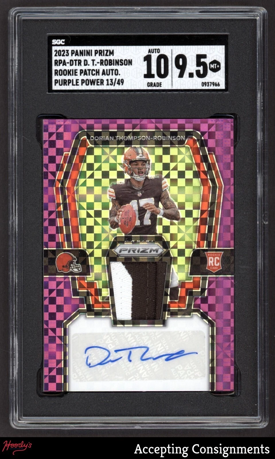 Dorian Thompson-Robinson Panini Prizm Rookie Patch Autographs #RPADTR Purple Power
