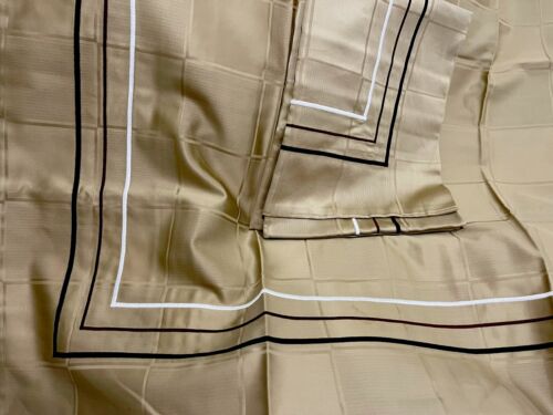 $960 Pratesi Italy NWT 2pc Euro 760TC Novecento 100% Cotton Jacquard 3 Lines - Picture 6 of 6