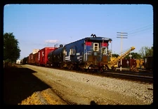 Railroad Slide - Conrail #21227 Caboose 1982 Bryan Ohio OH Vintage Freight Train