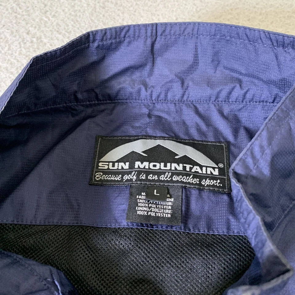 Sun Mountain Golf Jacket Mens Large [Fits Medium] Full Zip Windbreaker Navy Blue - Image 2 of 4
