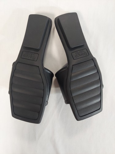 Sandalias planas Franco Sarto para mujer de cuero negro, NUEVAS, talla 8,5 W - Imagen 10 de 10