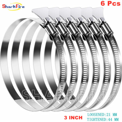 3Inch Easy Turn Thumb Screw Metal Clamp Adjustable For Dryer Plastic Vent Duct