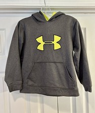 Under Armour Grey Pullover Hooded Sweatshirt Youth Boys Medium