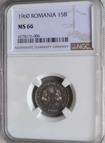 Romania 15 Bani 1960 NGC MS 66