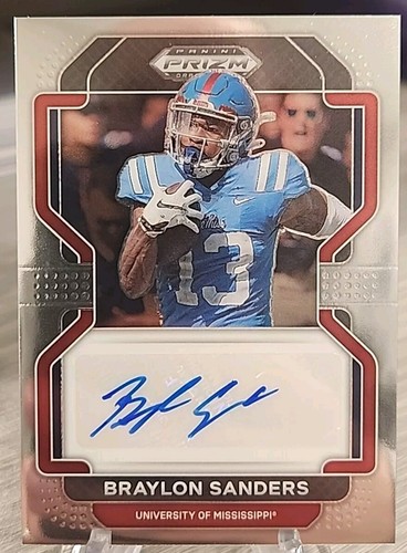 Braylon Sanders 2022 Panini Prizm Draft Picks Autograph RA-BSA Ole Miss Rebels