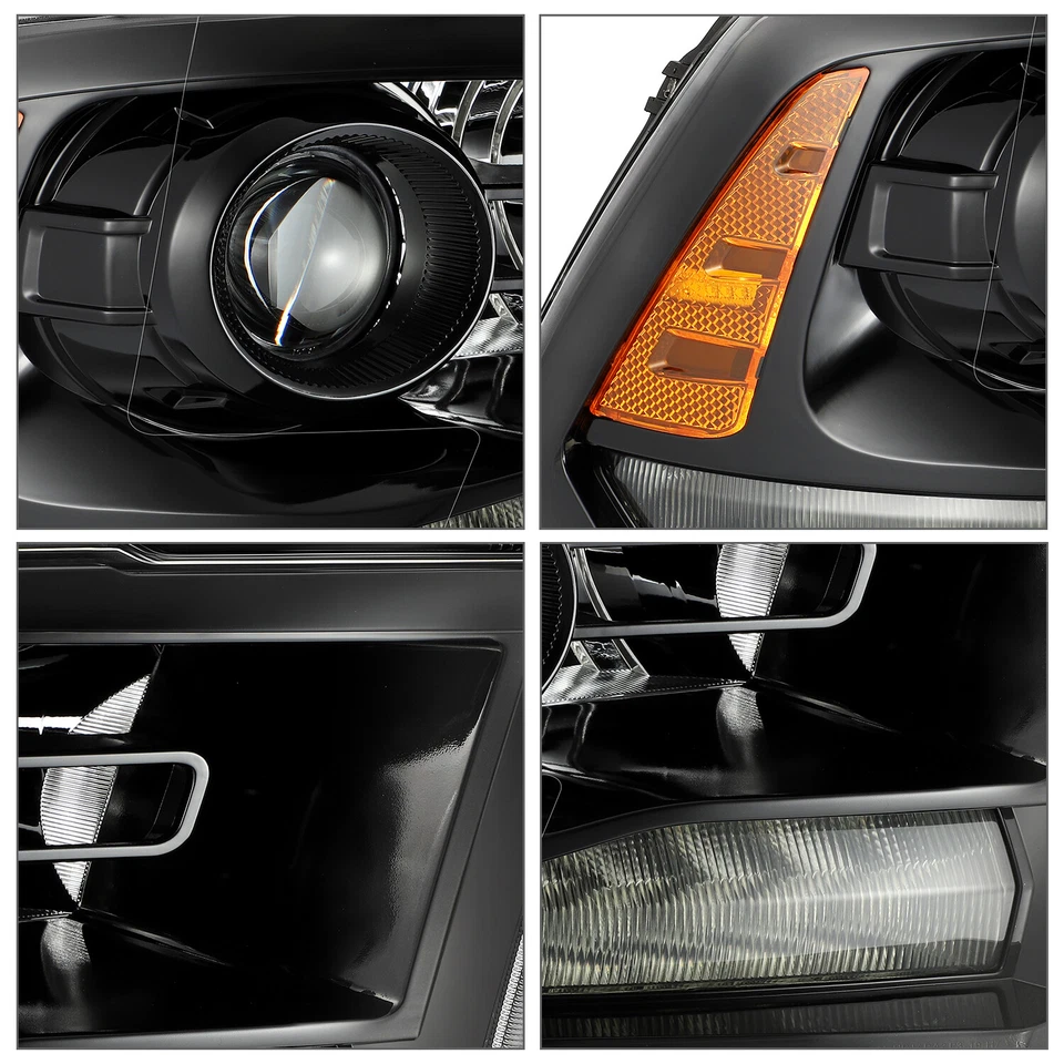 Alpahrex FIT 2009-2018 Dodge Ram Jet Black LED DRL Projector Headlights Foto 3 de 4
