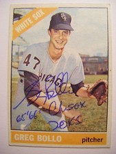 GREG BOLLO signed WHITE SOX 1966 Topps baseball card AUTO WESTERN MICHIGAN 301