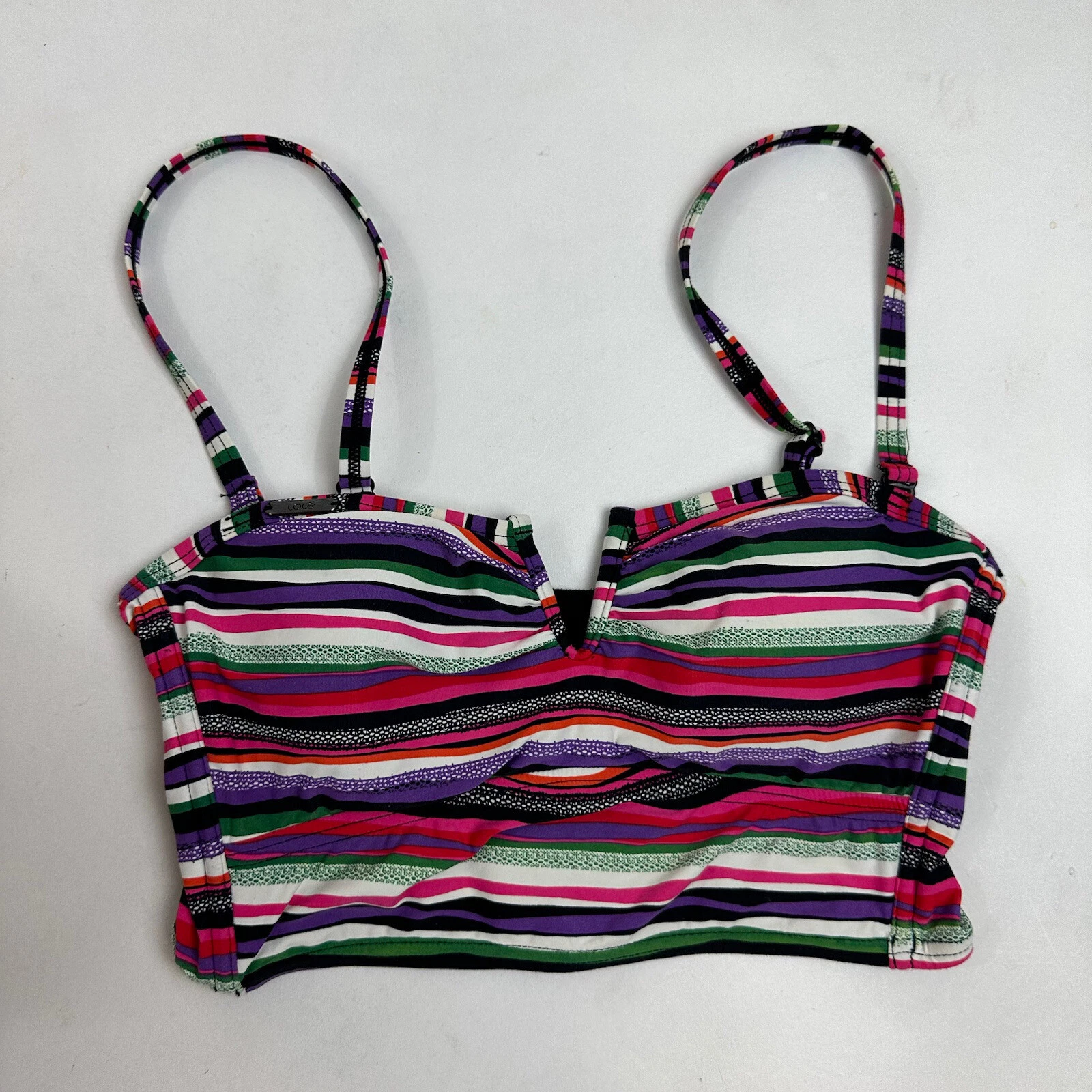 lole striped longline split neck removable straps 