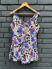 HANDMADE TRUE VTG 70s S Romper Tropical Hawaiian Floral Skort Playsuit Mod/GoGo