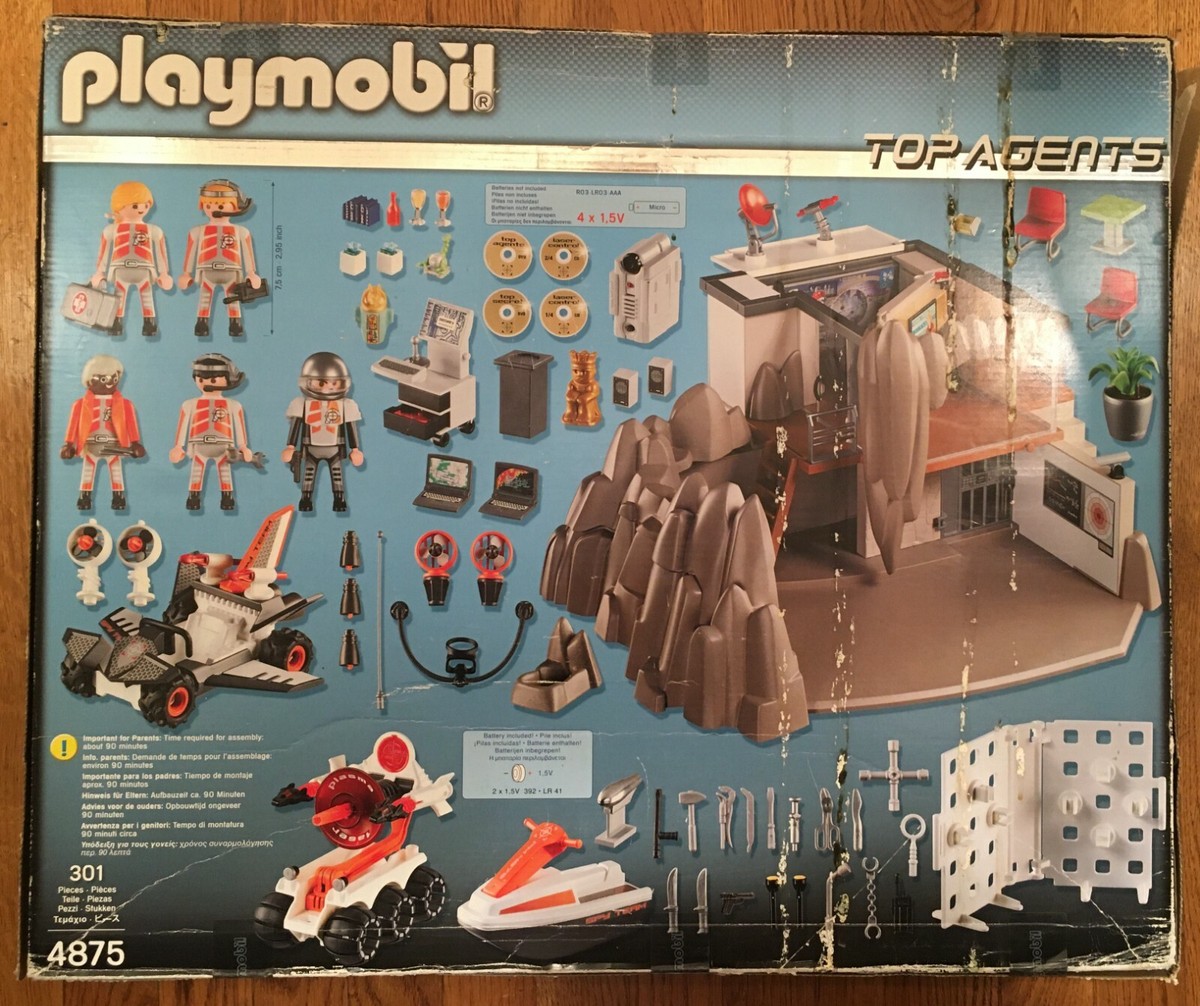 Playmobil 4875 Top Agents Secret Agent Headquarters w/Alarm NIB 