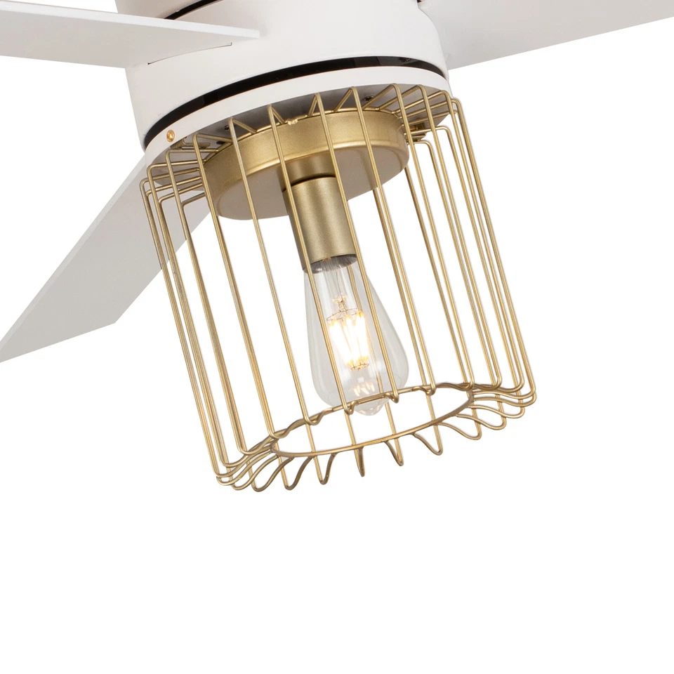 Modern 48 In. LED Indoor White Ceiling Fan W/ Light Kit and Remote Controller - Image 2 of 4