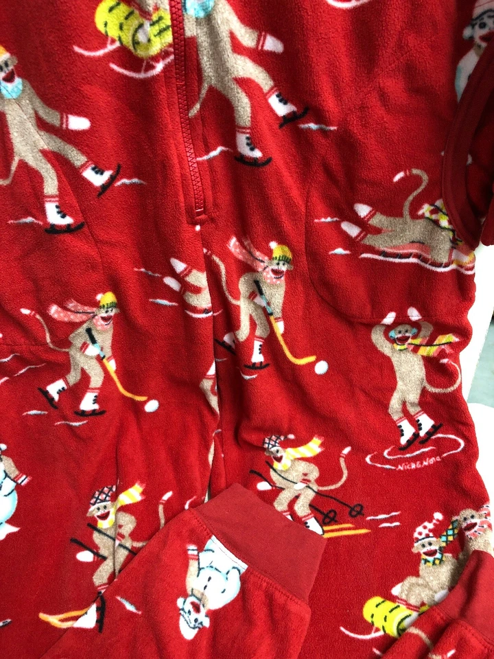 Nick And Nora Cremallera Pijama Calcetín para Dormir Mono Invierno Antigüedades Adulto PEQUEÑO Foto 3 de 4