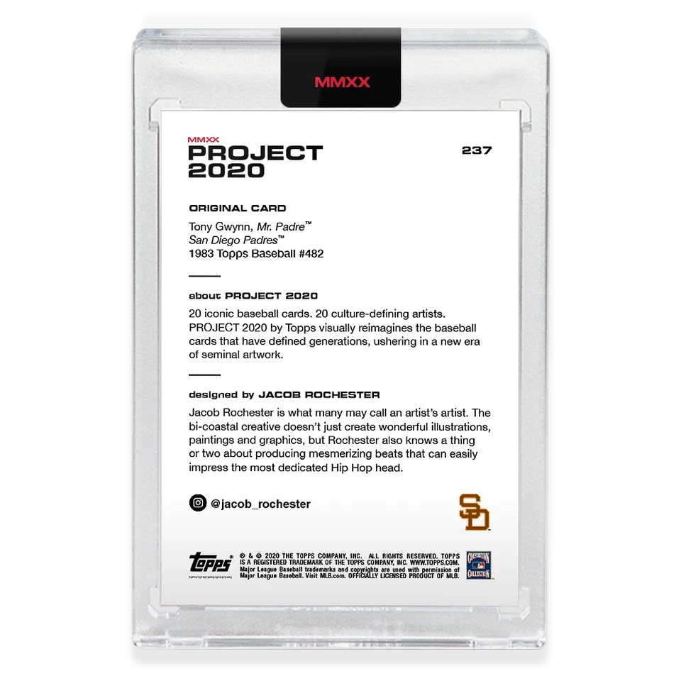 Topps PROJECT 2020 Card 237 - 1983 Tony Gwynn by Jacob Rochester with Box - Image 2 of 2