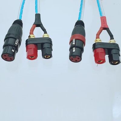 1Pair Dual banana Binding Post JACK to XLR 3pin Female Audio Speaker patch Cable