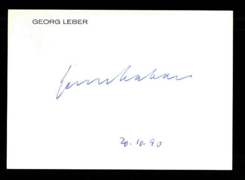 Georg Leber Original Signiert # BC 144292 - Bild 1 von 2