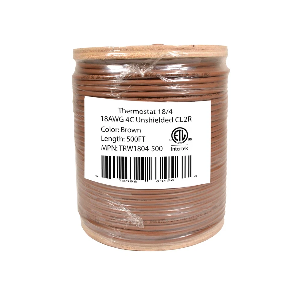 Cable termostato 18/4 HVAC cable de cobre desnudo circuito de alimentación con clasificación CMR/elevador 500 pies Foto 3 de 4