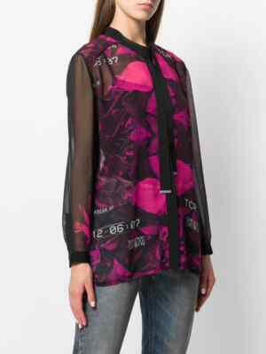 DISEL★ディーゼル新品タグ付き★今期SEE-SAKURAシャツ $248 NWT DIESEL SzS C-SAKURA-D FLORAL GEORGETTE LONG SLEEVE SHIRT