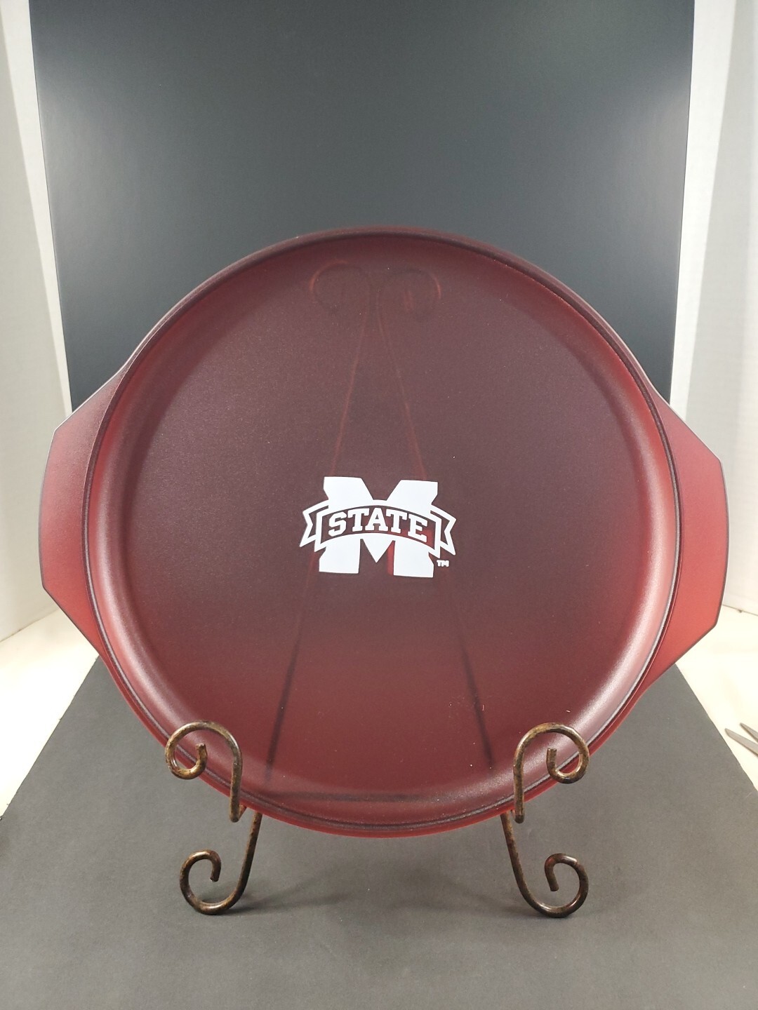 SWEET Mississippi State Bulldogs Dark Red Embossed Serving Platter 12.5