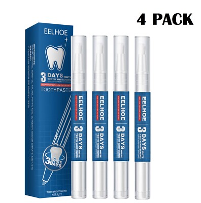 4 × Teeth Whitening Gel Pen Extra Strong White Hygiene Tooth Stain Removal USA
