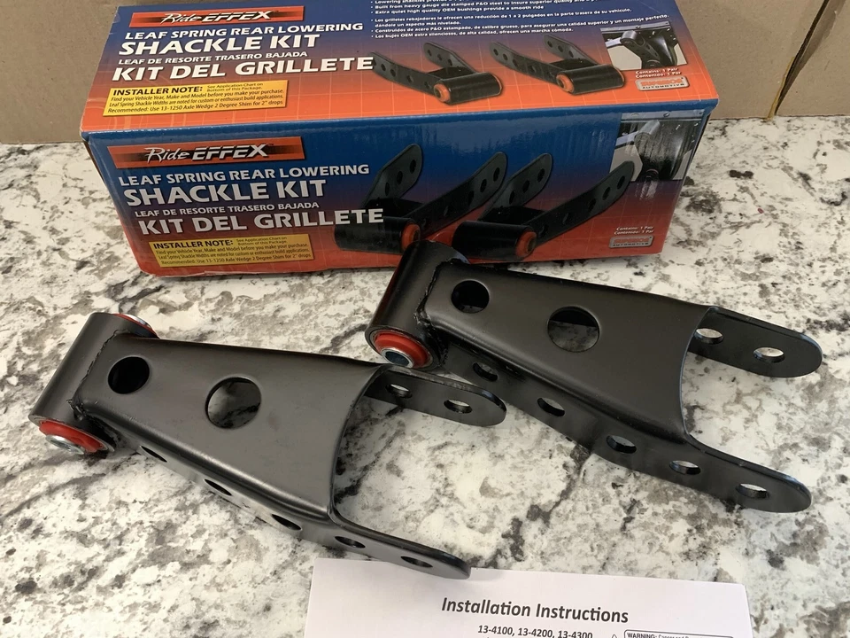 SUPERIOR 13-4100 Rear Lower Shackle Kit, 2" Drop, 2.5" Leaf Spring, 3.0" Shackle - Image 2 of 4