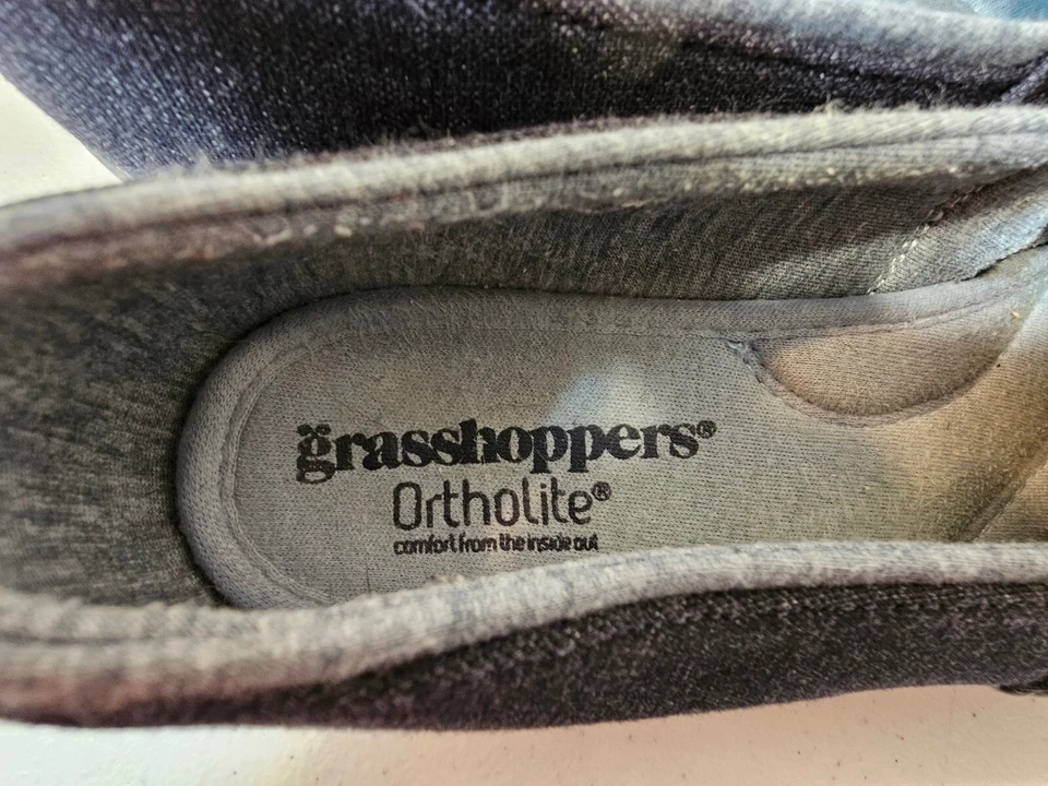 Grasshoppers Mujer Ortholite Azul Suave Denim Informal Sin Cordones Cojín Zapatos 9 M Foto 3 de 4